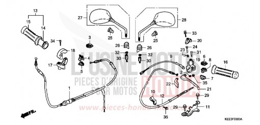 LEVIER DE GUIDON/COMMUTATEUR/CABLE SJ100V de 1997